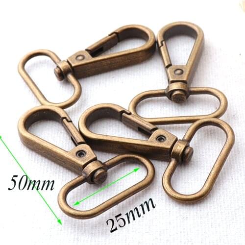 6 PCS 25mm Antique Bronze Lobster Swivel Clasps,Hook Clasps Claws Carabiner Snap Buckle Gate Bag Purse Strap Handbag Snap