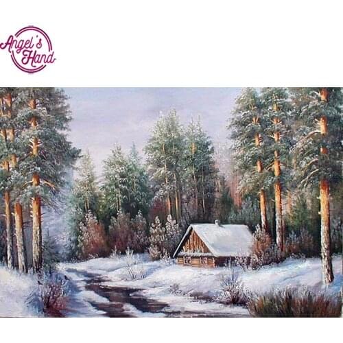 5D DIY diamond embroidery Winter scene diamond painting Cross Stitch full drill Rhinestone mosaic home decoration gift