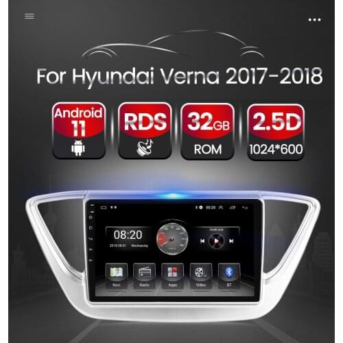 Car video multimedia player for Hyundai Solaris Verna 2017 2018 android car radio system GPS Navigation no dvd