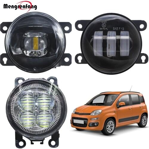 Car LED Lens Fog Light Assembly For Fiat Panda 2012 2013 Auto Front Bumper Fog Lamp Daytime Running Light DRL 12V Accessories