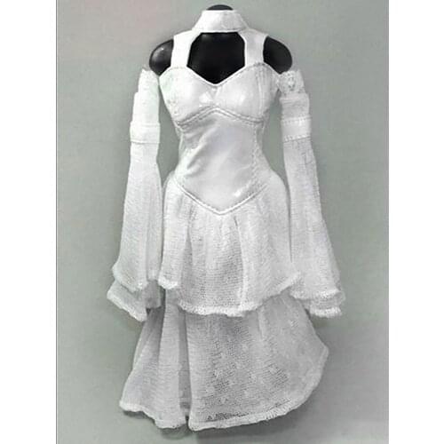 CC35 1/6 Scale Female Soldier Gothic White Wedding Dress Dolls Model Costume 12'' Action Figure Body Model Clothes Accessories