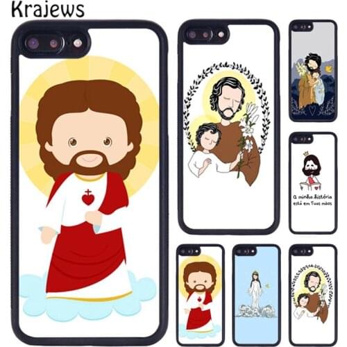 Krajews Jesus Couple Amen Cruz Skin Phone Cases For iPhone X XR XS 11 12 Pro MAX 5 6 6S 7 8 Plus Samsung Galaxy S7edge S8 S9 S10