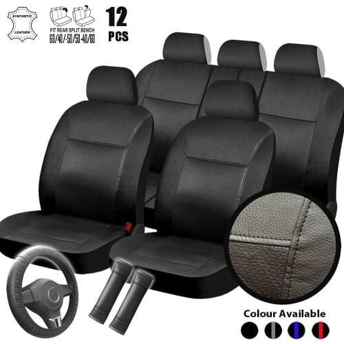 Synthetic Leather Universal Full set Car Cover Interior Accessories or Tyre Track Embossed Auto Protector Car Seat Cover