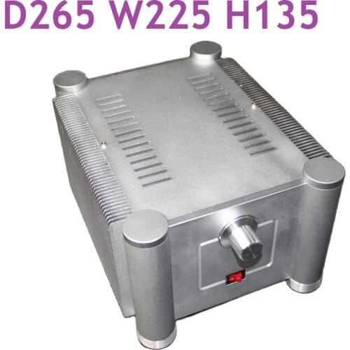 Size D265 W225 H135 DAC Decorder Chassis Power Amplifier Supply DIY Case WA25 Double-layer Cooling Aluminum Box