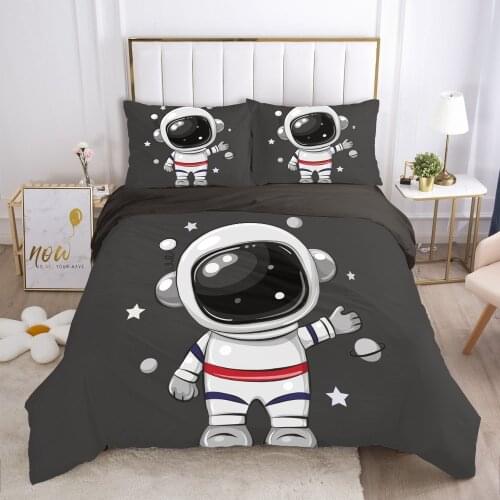 Cartoon Childrens Bedding set for kids baby boy girls Duvet cover set pillow case Bed linens Quilt cover 140x200 Car astronaut