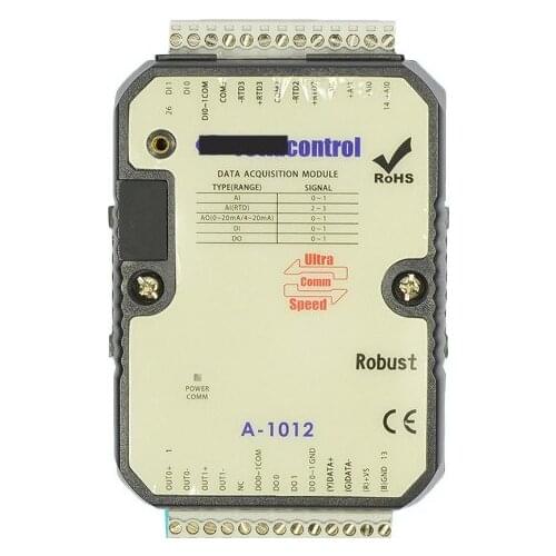 A-1012 4AI2AO2DI2DO 4-20mA 2 Way Current Voltage Analog Temperature Acquisition Module PT100 Modbus RS-485 Analog I/O Remote