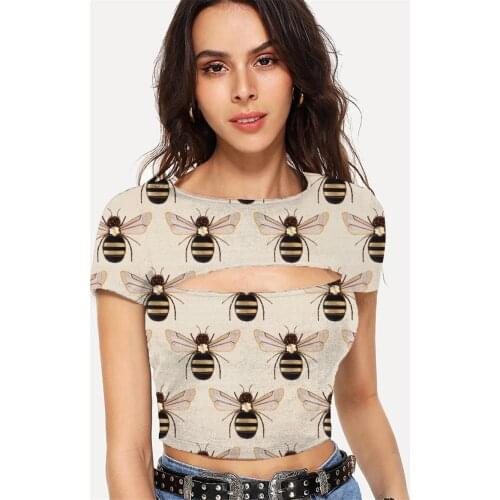 Somepet Bee T shirt Women Animal Tshirt Printed Harajuku T-shirts 3d Lovely Tshirts Casual Womens Clothing Punk Rock Short