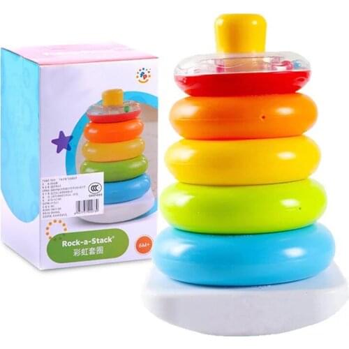 Baby Boys Girl Toys 6-12 Months Rainbow Stacking Rings Early Development Toys for Baby Toddlers Early Education Props