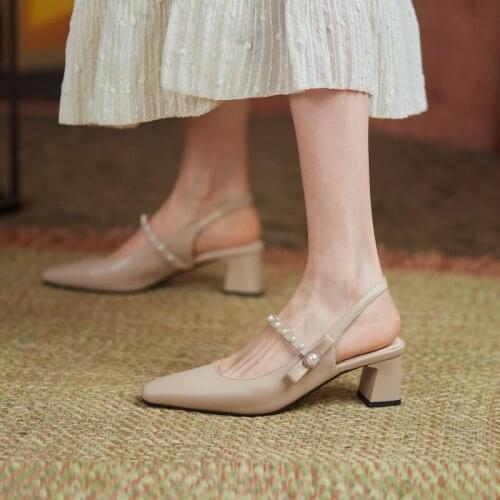 Hot sale Summer Women Shoes Dress Shoes mid Heel pointed toe fashion Shoes Wedding party Sandals Casual Shoes women