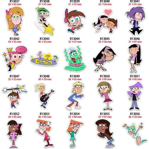 Cartoon Cute Character Printed Flat Back Planar Resins DIY Decoration Crafts Accessories Customized 30pcs