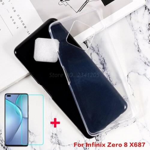 Soft Black TPU Case For infinix Zero 8 X687 Silcona Caso Anti-knock Transparent Phone Case For infinix Zero 8i X687B Back Cover