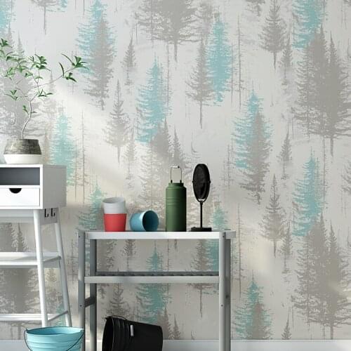 Nordic Forest Wall Paper Home Decor Tree Mural Wallpapers for Living Room Bedroom Walls papel pintado