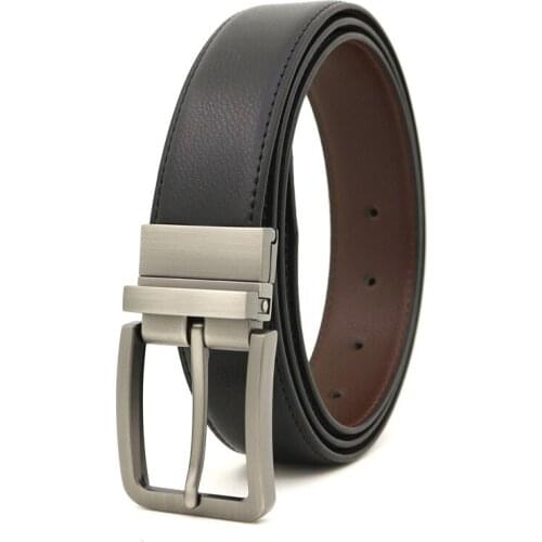 New style mens rotating pin buckle belt business casual leather belt