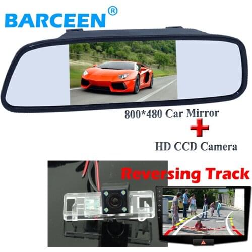 Apply for NISSAN QASHQAI/X-TRAIL 5" wide screen parking mirror +170 angle car rear camera Dynamic track line