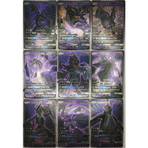Pokemon Trading Card Game, 9-piece Set, Hobby Toys, Collection, Pokemon GX Card, Dark Version of Pokemon Card Third Set
