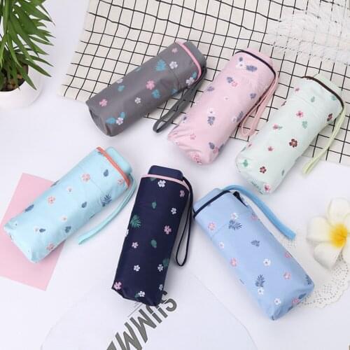 Portable Half Folding Umbrella Umbrella Sunscreen Dual-use Floral Mini Household Small Fresh Sunscreen Umbrella