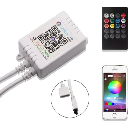 Bluetooth RGB Controller For LED Strip Dimmers 12V Brightness Music LED Light Controller With IR Remote Control For LED Lamps