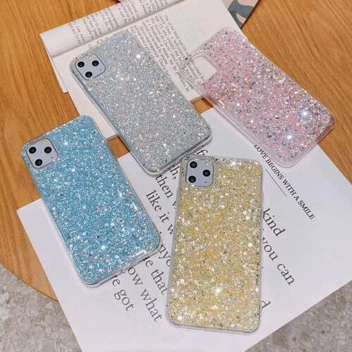 Luxury Glitter Sequins bling Soft Shockproof Silicone phone Case for iphone 5 5S SE 6 7 8 plus X XS XR MAX 11 Pro 12 back cover