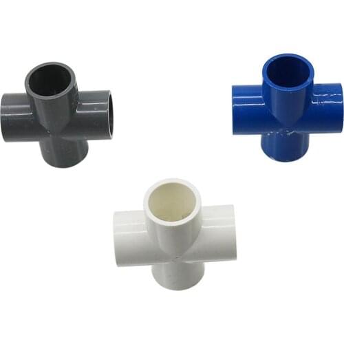 32mm Inner Diameter Cross PVC Connector Water Tank Irrigation Watering water pipe Connector Drainage system DIY Shelf Fittings