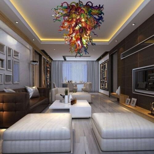 Modern High Quality Light Fixture Multi Color Glass Chandelier Lighting LED Hand Blown Glass Chandeliers for Indoor Home Decorat