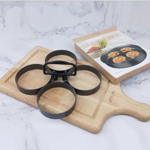Alloy omelet ring Creative kitchen supplies Round shape with handle 4-piece non-stick omelet ring