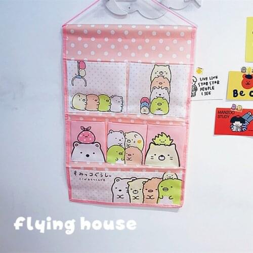 Cartoon Sumikko Gurashi Wall Hanging Organizer Storage Bag Containing Collection Toys Decor Pocket Pouch