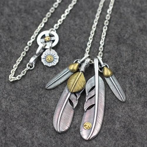 Takahashi Goro Retro Thai Silver Feathered Bird Pendant S925 Sterling Silver Jewelry Couple Tai Kok Chain A Sets Necklace