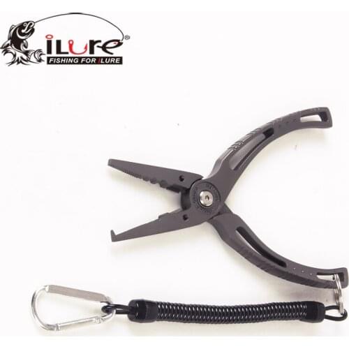 Titanium Coated 17cm Multifunctional Fly Fishing Pliers Lure Tools Scissors Fishing Tackle with Lanyard