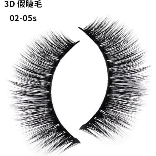 1 Pairs Real Mink Fake eyelashes 3D Natural False Eyelashes Mink Lashes Soft Eyelash Extension Makeup tool Top sale 02-05s