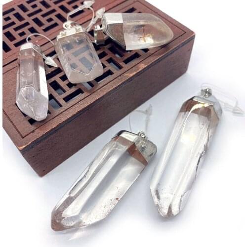 Natural Stone Pendant Ladies Necklace Pendant Transparent Color Crystal Irregular Quartz Stone Mineral DIY Gift Jewelry 1 Piece