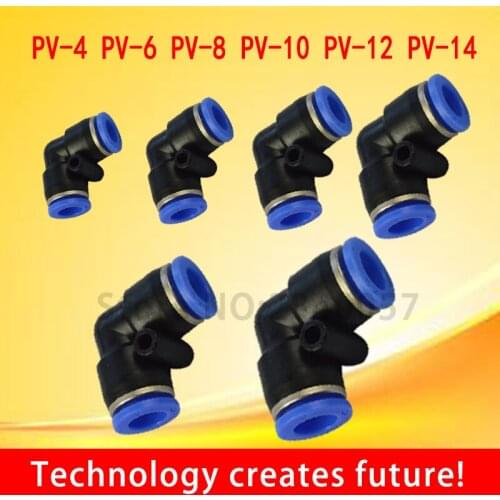 10PCS 10MM 12MM 14MM touch plastic pneumatic hose L type air elbow fitting quick tube connector