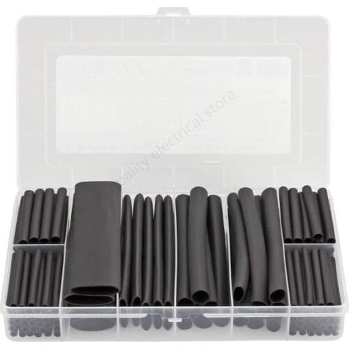 142Pcs Black Heat Shrink Tubing Wrap Cable Sleeve Shrinkable Tube Shrink Tube Sleeves