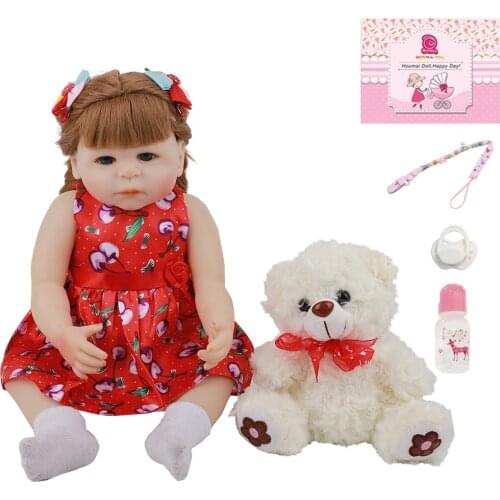 18'' 48 CM Newest Fashion Baby Cute Doll Toy Full Silicone Body Fantasy Bebe Reborn Realista Wholesale Kids Childrens Day Gifts