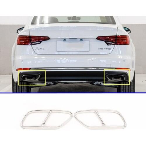 For AUDI A4L 2019 Car Tail Throat Exhaust Pipe Muffler Tip Accessories 2pcs