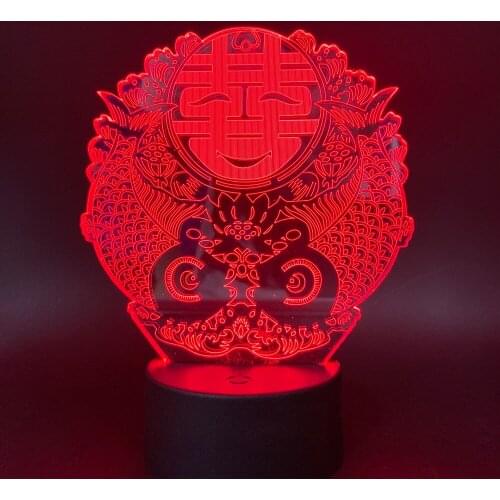 3D Lamp Hibiscus Chinese Wedding Best Gift for Lovers Touch Sensor Personalized for Bedside Decoration Led Night Light Lamp