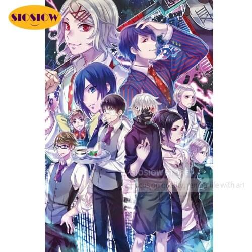5d Tokyo Ghoul Diamond Embroidery Cross Stitch Japanese Anime Action Figures Diamond Painting Teen Room Decor Diy Posters Gifts
