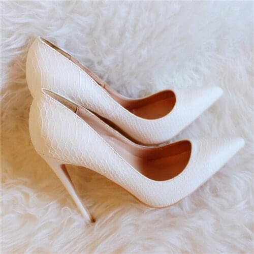 Free shipping fashion women Pumps lady white snake python Pointy toe studd spikes high heels shoes size33-43 12cm 10cm 8cm