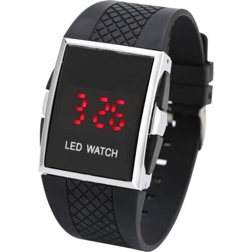 Fashion Creative Black Men LED Digital Watches Silicone Band Male Wristwatch Casual Sport Clock Man Watch Husband Gifts Relogio