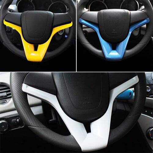 For Chevrolet Cruze Trax Tracker Sedan Hatchback 2009-2015 Car Steering Wheel Trim Cover Chrome Sticker Accessories