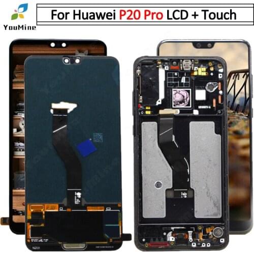 For Huawei P20 pro LCD Display Touch Screen CLT-AL01 Digitizer with frame Assembly Replacement for huawei P20 Pro LCD