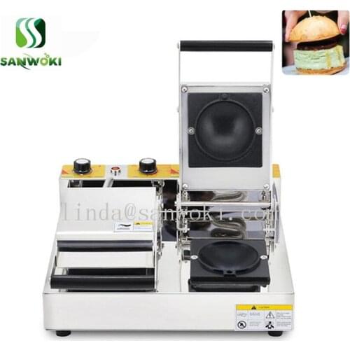 Double head Gelato Panini Press Brioche Burger Commercial Ice Cream filling Donut Doughnut Machine sandwich hamburger machine