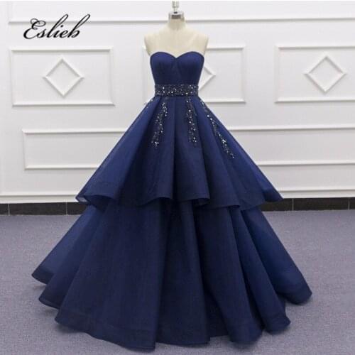 Eslieb High-end Custom made Long Evening dresses Ball Gown Evening Gown 2020 diamond Belt Evening Dress