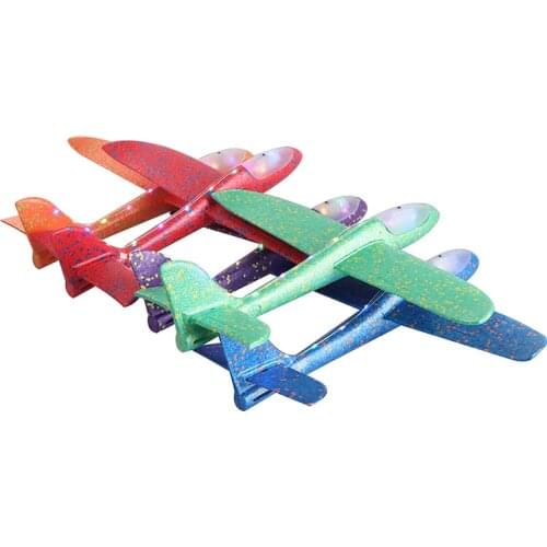 Hot 48cm Hand Throw Flying Plane Toys Glider Planes Foam Aeroplane Model Glow In The Dark Flying Glider Plane Toys For Children