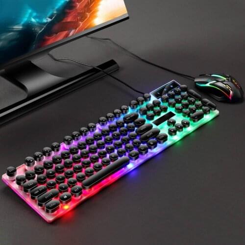 GTX300 USB Wired Colorful LED Backlit Gaming Keyboard with Mouse for PC Laptop backlight effect Computer peripherals