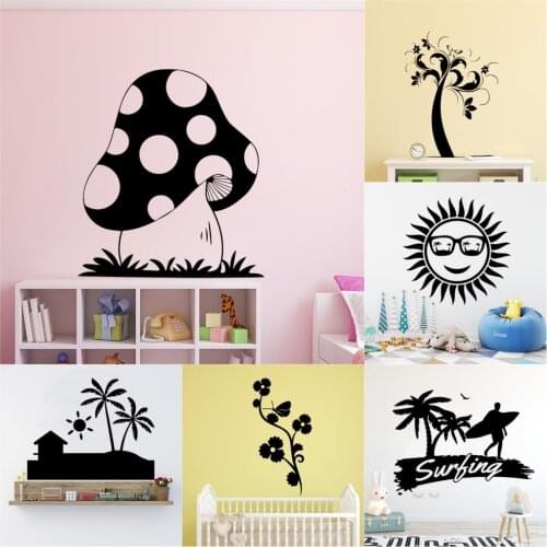 Art Sticker Scenery botany Wall Sticker Pvc Removable For Kids Room Decoration Home Party Decor Wallpaper