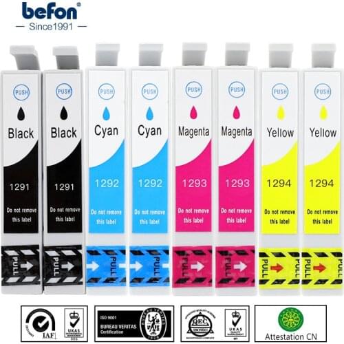 Befon x8 Full Ink Cartridge Replacement for Epson T1291 T 1291 12XL 12 XL Ink Cartridge for Stylus SX420W SX425W SX525WD SX230