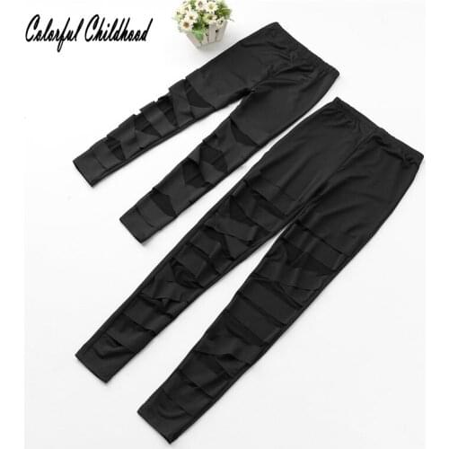 Fashion New Family autumn Summer girl Tights hole long pants mother and daughter Top Family Matching Outfits