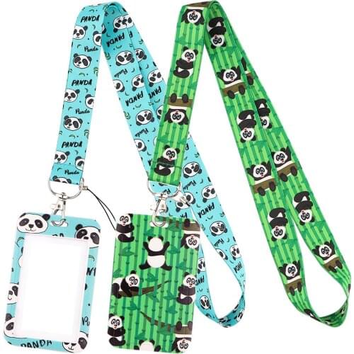 LT1051 Cute Panda Lanyard for Key Neck Strap lanyard Card ID Badge Holder Key Chain Key Holder Hang Rope Keyrings Accessories