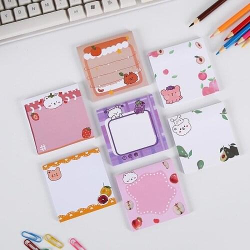 Kawaii Fruit Memo Pad Convenient Decoration Planner Sticky Notes Adhesive Stationary Notepad School Office Supplies 02239