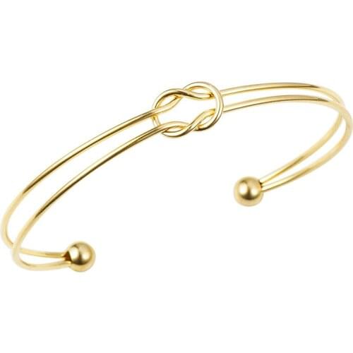 Fashion Stainless Steel Cuff Bangles Bracelets for Woman Knot Metal Trendy Wristband Wedding Party Jewelry Lot Lovers Gift